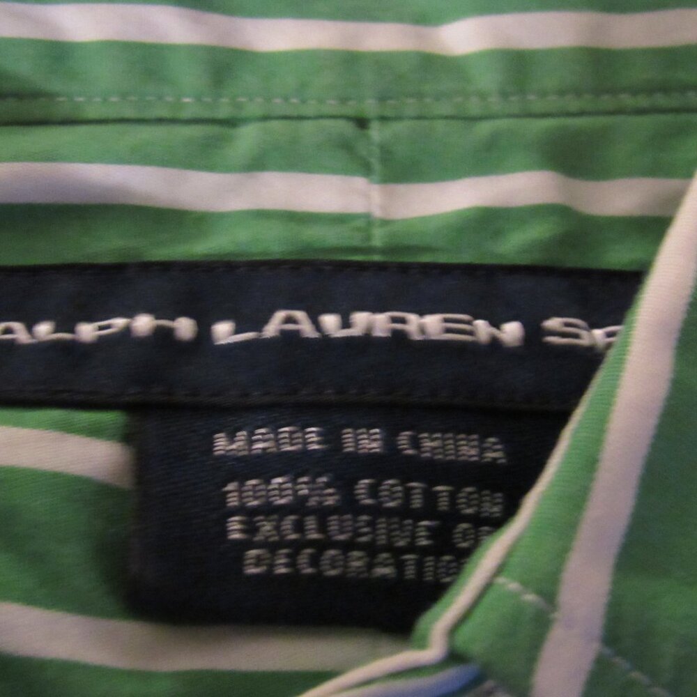 Ralph Lauren Sport Green/White Size 4 Long Sleeve Shirt - Picture 3 of 7